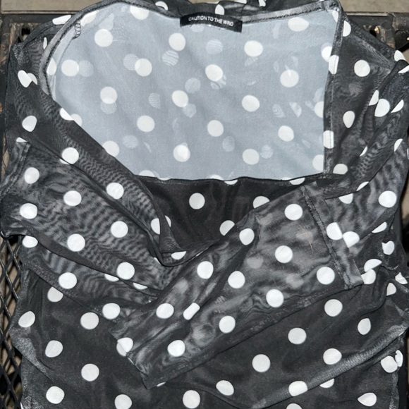 NWOT Adorable black and white polka dot dress - Picture 2 of 7